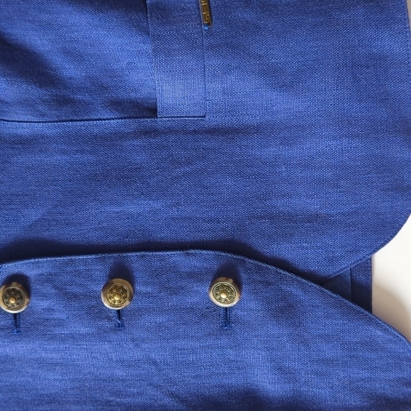 Vtg. 80s Geiger chic blue linen blazer jacket classic Tyrolean style blazer sz S - Picture 3 of 13